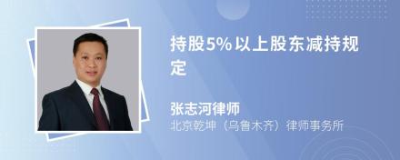 持股5%以上股东减持规定