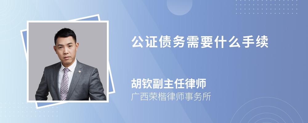 公证债务需要什么手续