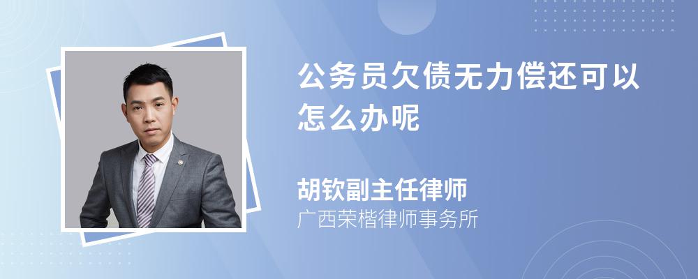 公务员欠债无力偿还可以怎么办呢