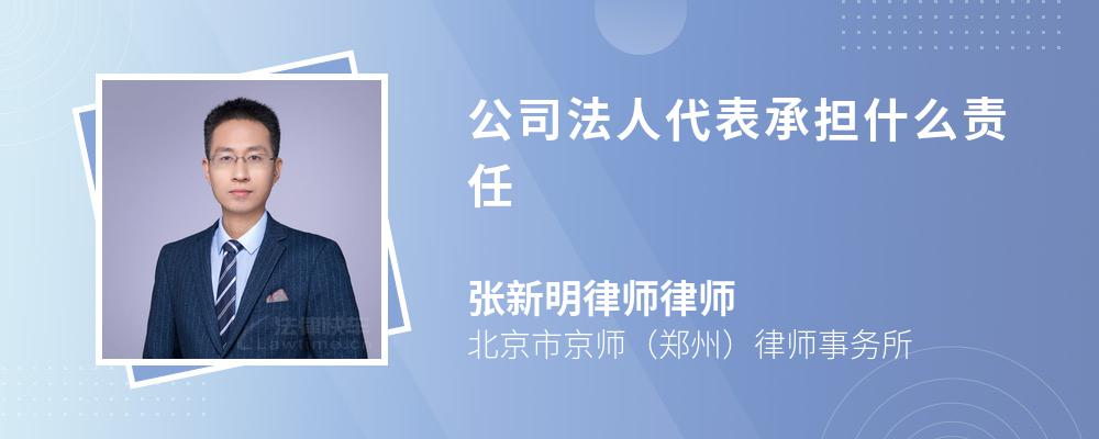 公司法人代表承担什么责任