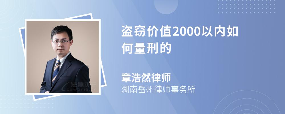 盗窃价值2000以内如何量刑的