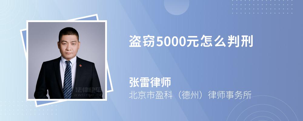 盗窃5000元怎么判刑