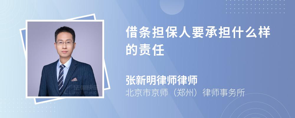 借条担保人要承担什么样的责任