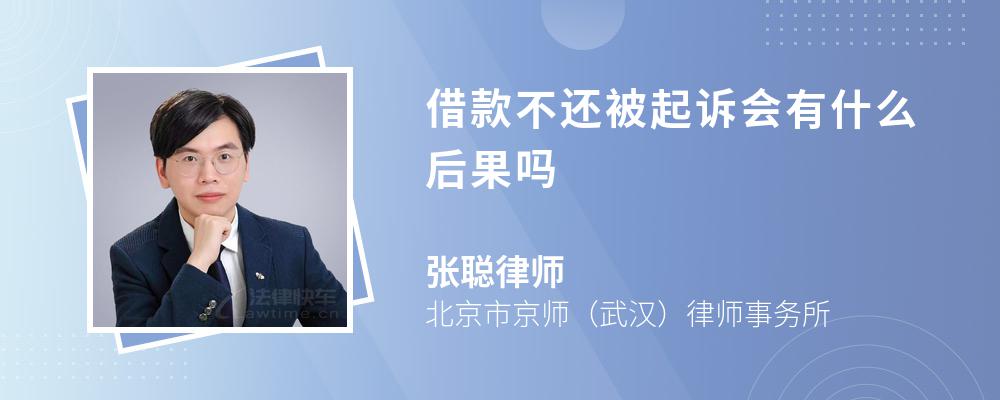 借款不还被起诉会有什么后果吗