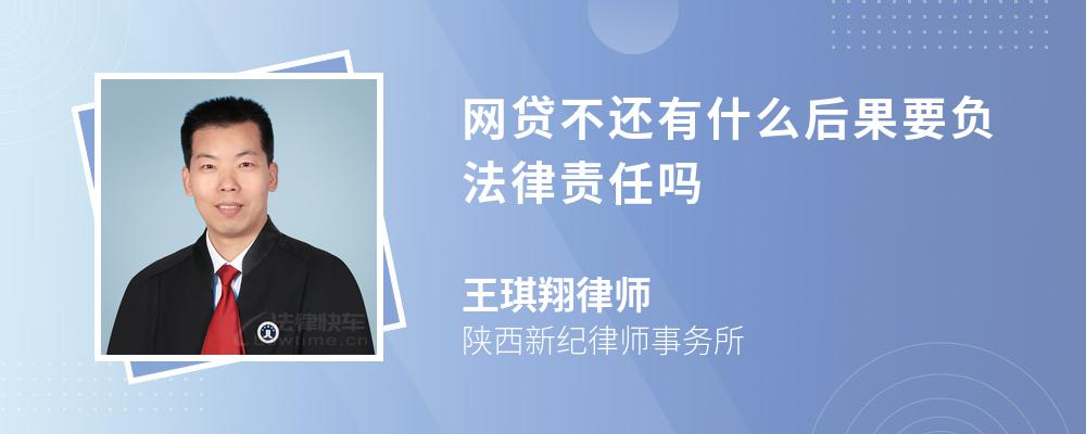 网贷不还有什么后果要负法律责任吗