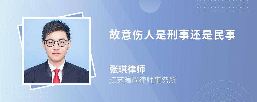 故意伤人是刑事还是民事