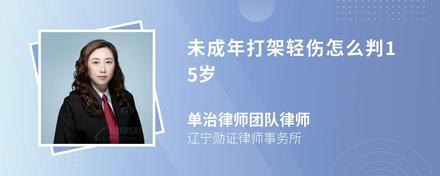 未成年打架轻伤怎么判15岁