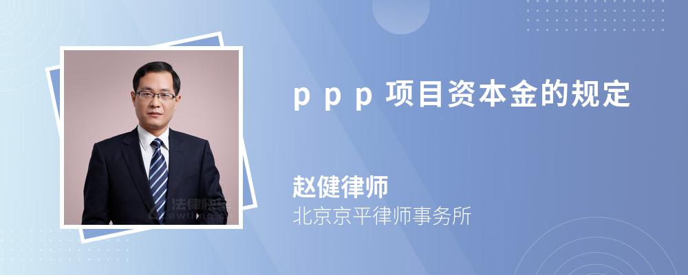 ppp项目资本金的规定