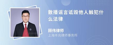 散播谣言诋毁他人触犯什么法律