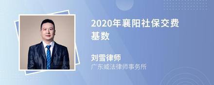 2020年襄阳社保交费基数