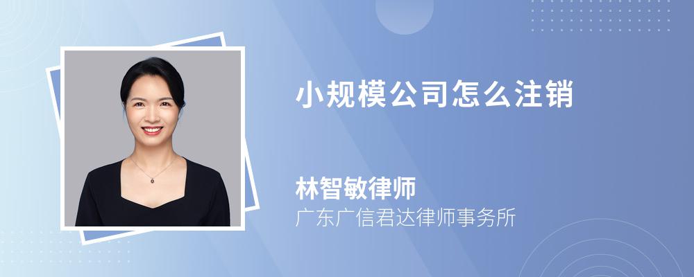 小规模公司怎么注销