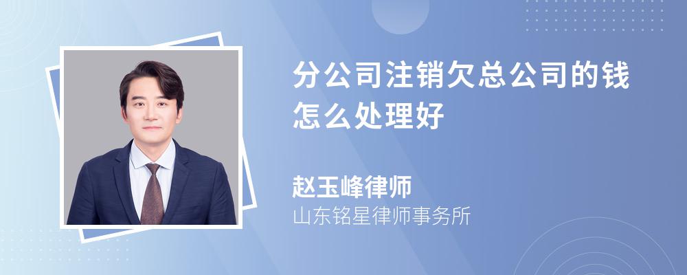 分公司注销欠总公司的钱怎么处理好