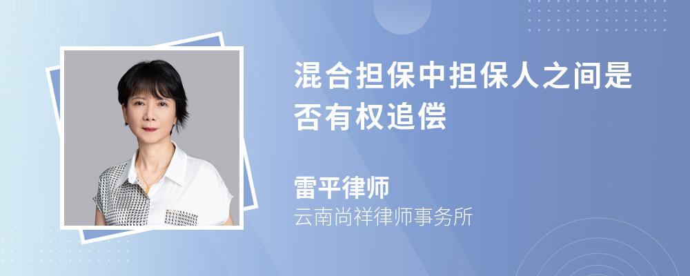 混合担保中担保人之间是否有权追偿