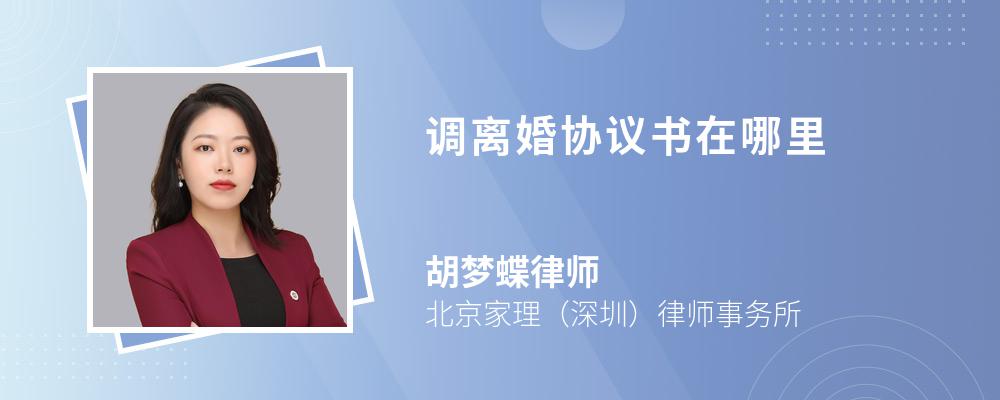 调离婚协议书在哪里