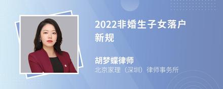 2022非婚生子女落户新规