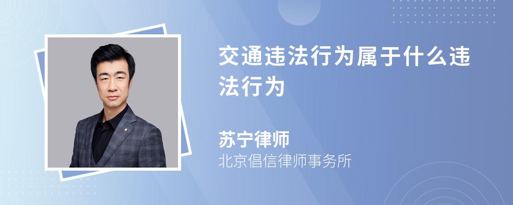 交通违法行为属于什么违法行为