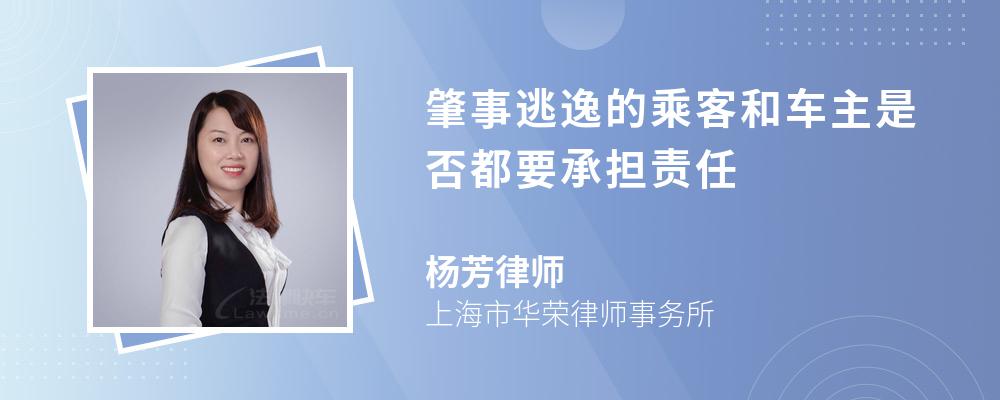 肇事逃逸的乘客和车主是否都要承担责任