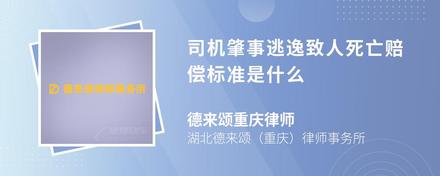 司机肇事逃逸致人死亡赔偿标准是什么