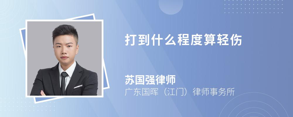 打到什么程度算轻伤