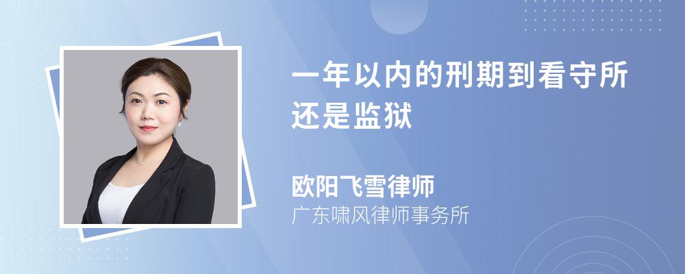 一年以内的刑期到看守所还是监狱