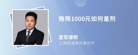 贿赂1000元如何量刑