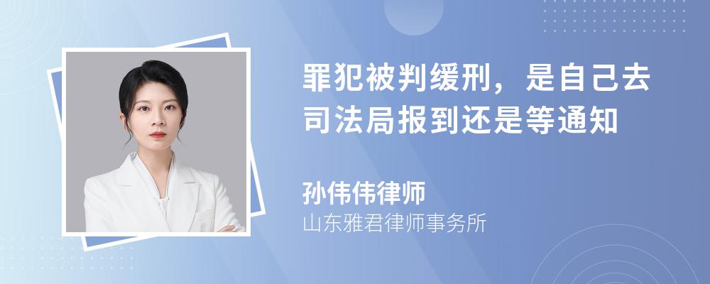 罪犯被判缓刑,是自己去司法局报到还是等通知