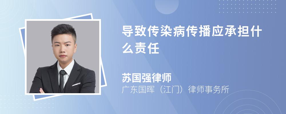 导致传染病传播应承担什么责任