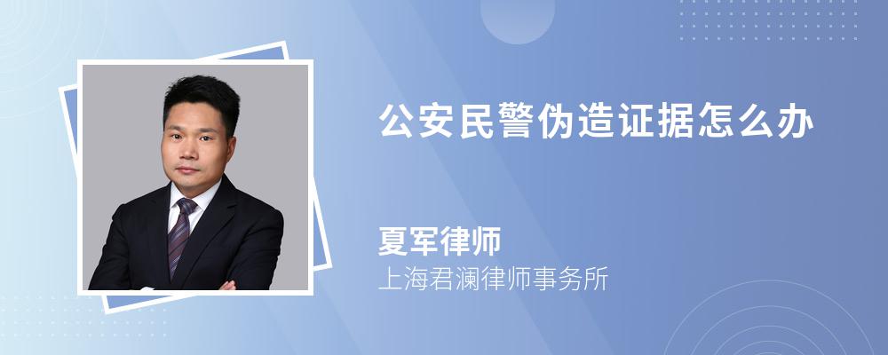 公安民警伪造证据怎么办