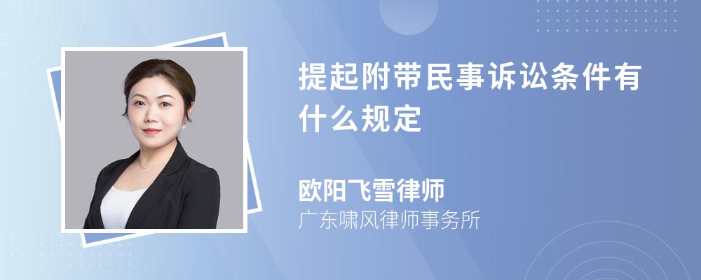 提起附带民事诉讼条件有什么规定