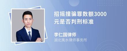 招摇撞骗罪数额3000元是否判刑标准