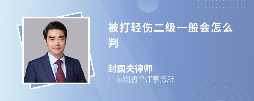 被打轻伤二级一般会怎么判