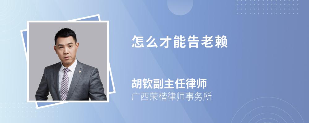 怎么才能告老赖