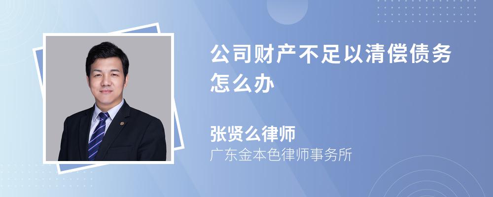 公司财产不足以清偿债务怎么办