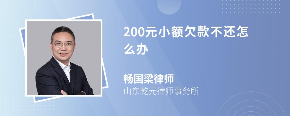 200元小额欠款不还怎么办