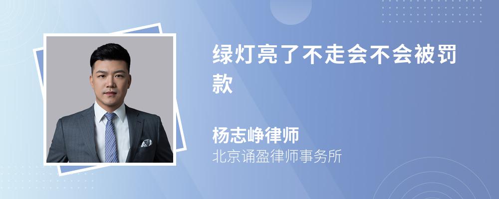 绿灯亮了不走会不会被罚款