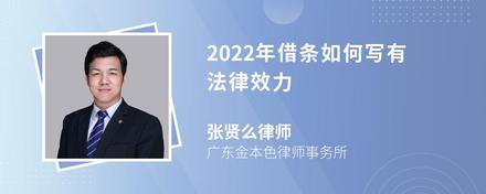 2022年借条如何写有法律效力