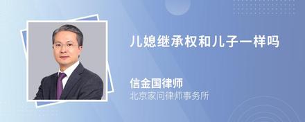 儿媳继承权和儿子一样吗