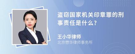 盗窃国家机关印章罪的刑事责任是什么?