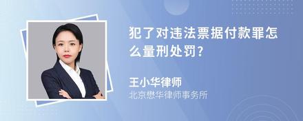 犯了对违法票据付款罪怎么量刑处罚?