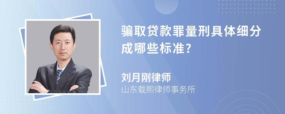 骗取贷款罪量刑具体细分成哪些标准?