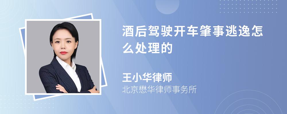 酒后驾驶开车肇事逃逸怎么处理的