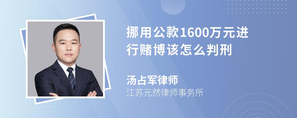 挪用公款1600万元进行赌博该怎么判刑