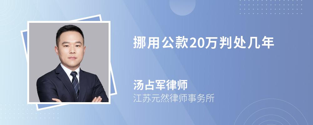 挪用公款20万判处几年