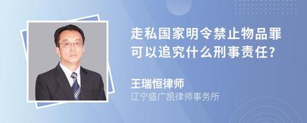 走私国家明令禁止物品罪可以追究什么刑事责任?