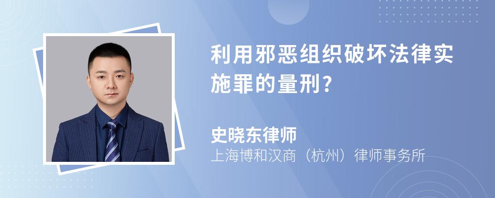 利用邪恶组织破坏法律实施罪的量刑?