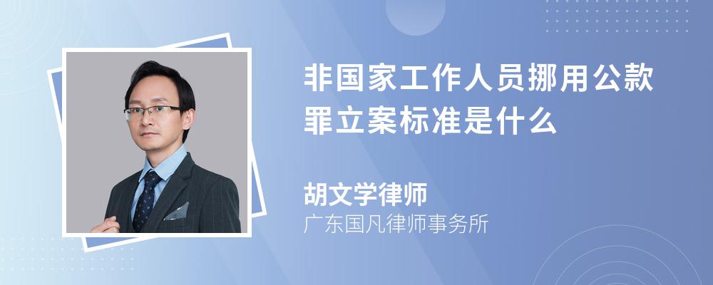 非国家工作人员挪用公款罪立案标准是什么