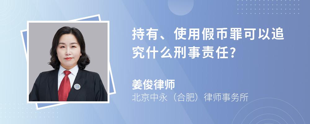 持有、使用假币罪可以追究什么刑事责任?