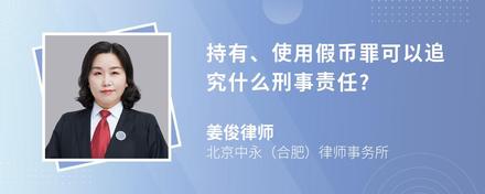 持有、使用假币罪可以追究什么刑事责任?