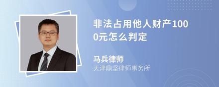 非法占用他人财产1000元怎么判定