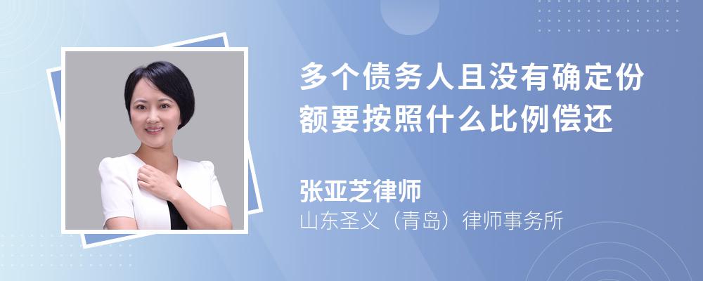 多个债务人且没有确定份额要按照什么比例偿还